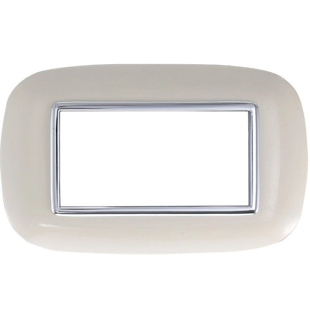 Trade Shop - Placca Oval 3 4 6 Moduli Colore Sabbia Compatibile Con Bticino Axolute -  -4 Fori     -