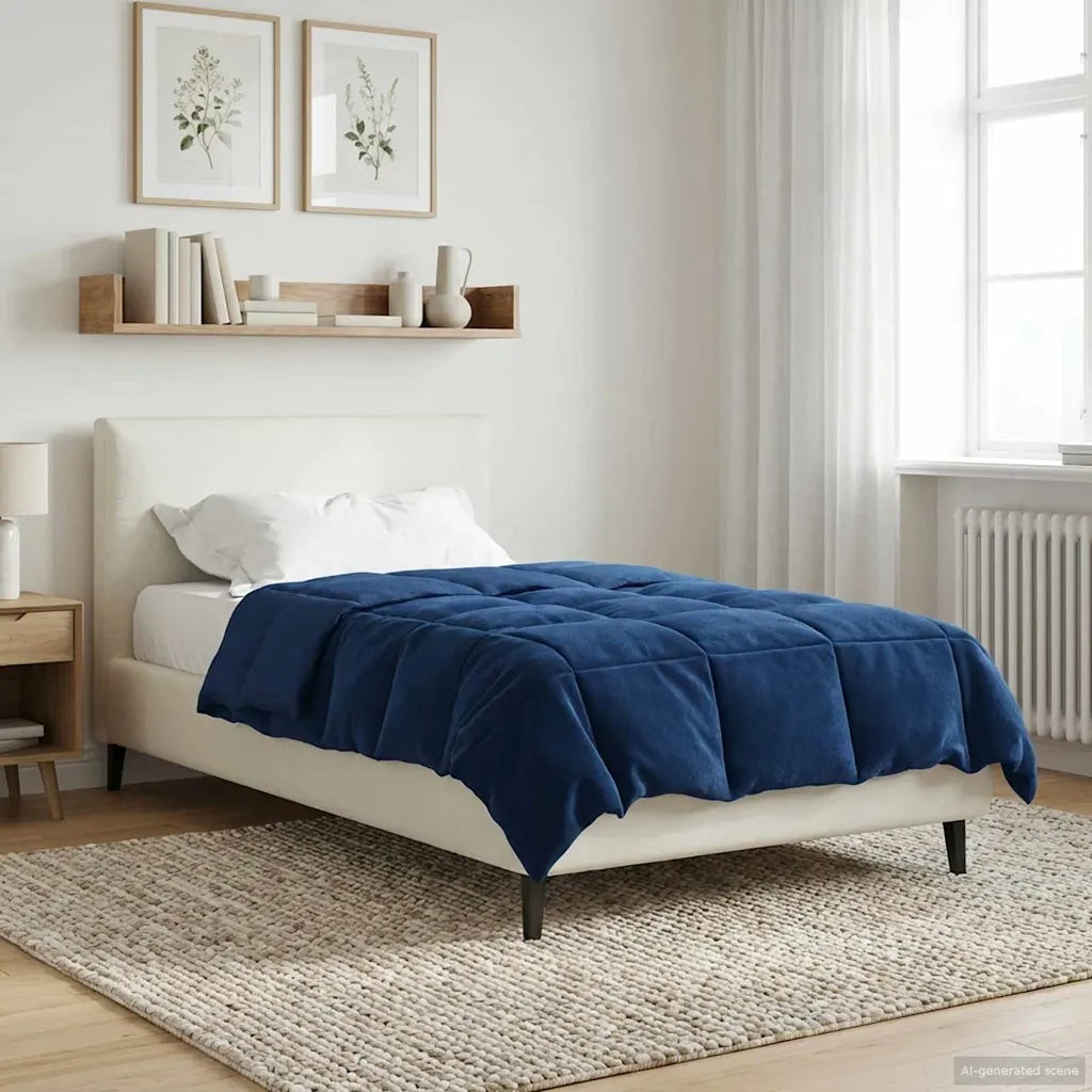 Duvet Estivo Trapuntato Blu Scuro 140 x 200 cm Microfibra 42025966