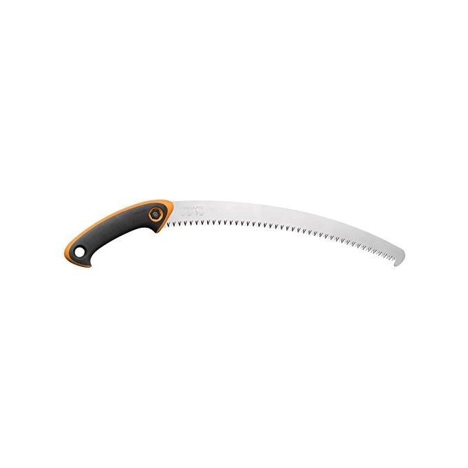 Fiskars 1020199 Seghetto Potatura Lama Curva 330 mm Acciaio SK5 Softgrip Impugnatura Ergonomica con Fodero colore Nero Arancione