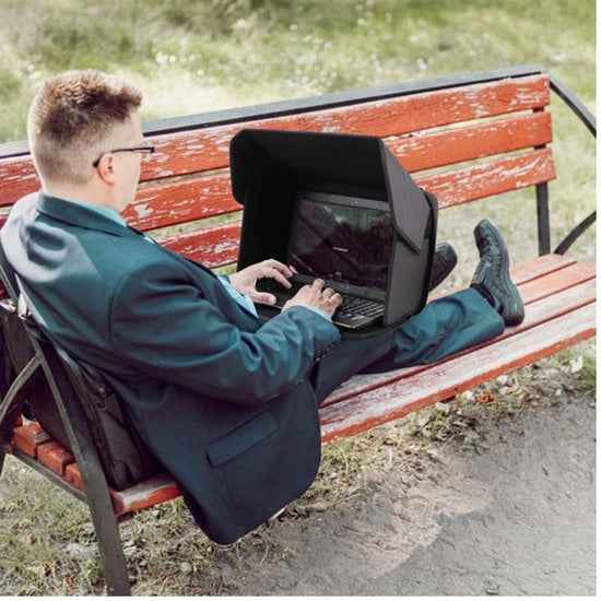 Schermo solare per laptop, ombrello di privacy leggero contro la luce per computer, ripiegabile e portatile per protezione visiva, compatibile con laptop da 16 pollici.
