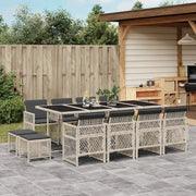 vidaXL Set da Pranzo da Giardino 13pz con Cuscini Grigio in Polyrattan