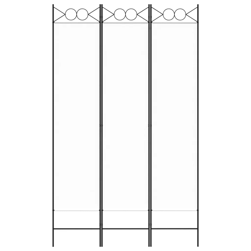 Divisorio a 3 Pannelli bianco 120x200 cm in Tessuto 350146