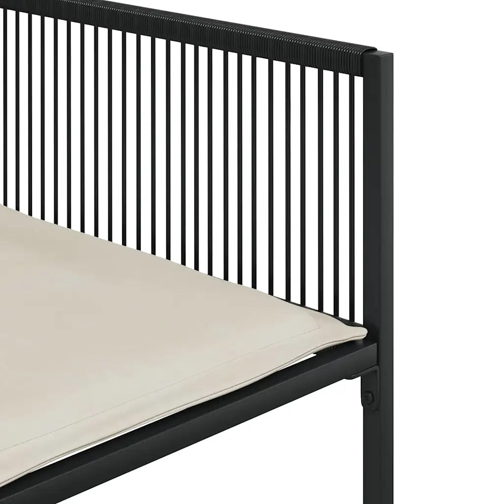 Set da Pranzo da Giardino 5 pz Nero con Cuscini in Polyrattan 3295023