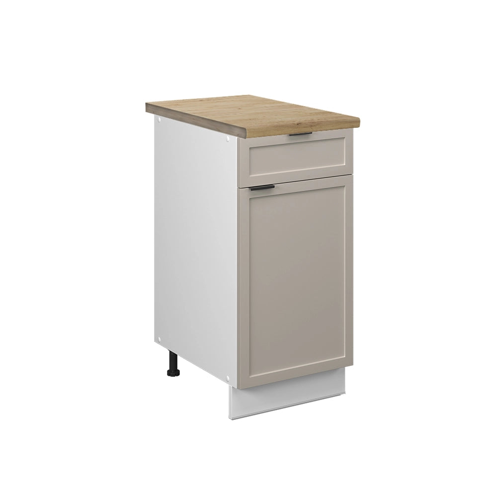 Mobiletto base per cucina Fame-Line GrigioBeige/Bianco 40 cm, PL Rovere Vicco