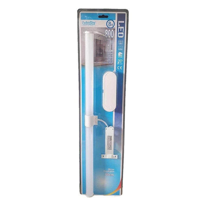 Lampada LED da Specchio Faretti Tubolare da Bagno 8W Luce 360 gradi Bianco Freddo 6500K 800lm IP44 Lunghezza 60cm