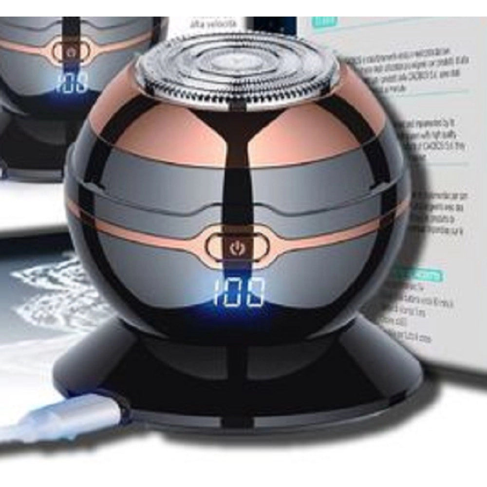 Trade Shop - Rasoio Tagliacapelli Elettrico Ricaricabile A Sfera Sferico Uomo Barba Tx-8408 -
