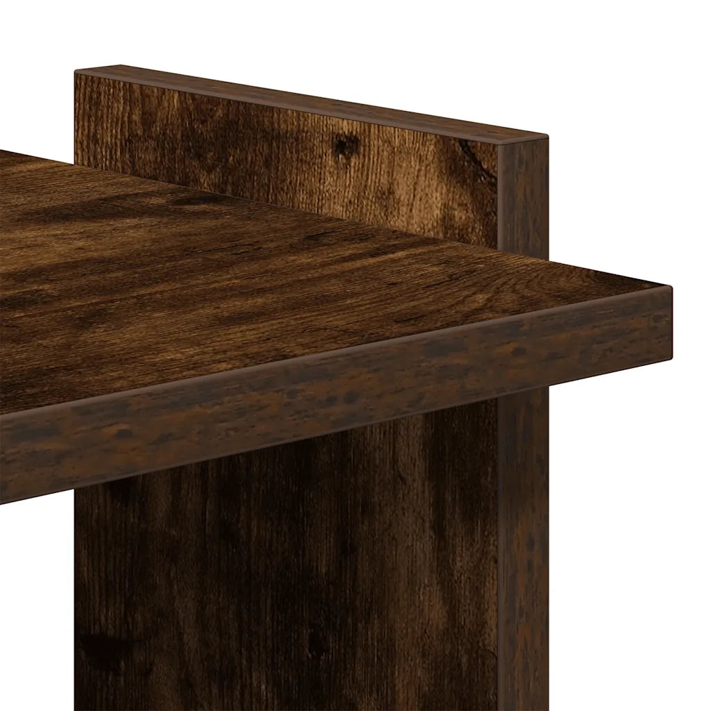 Libreria a 3 Ripiani Rovere Fumo 60x30x120 cm Legno Multistrato 860269