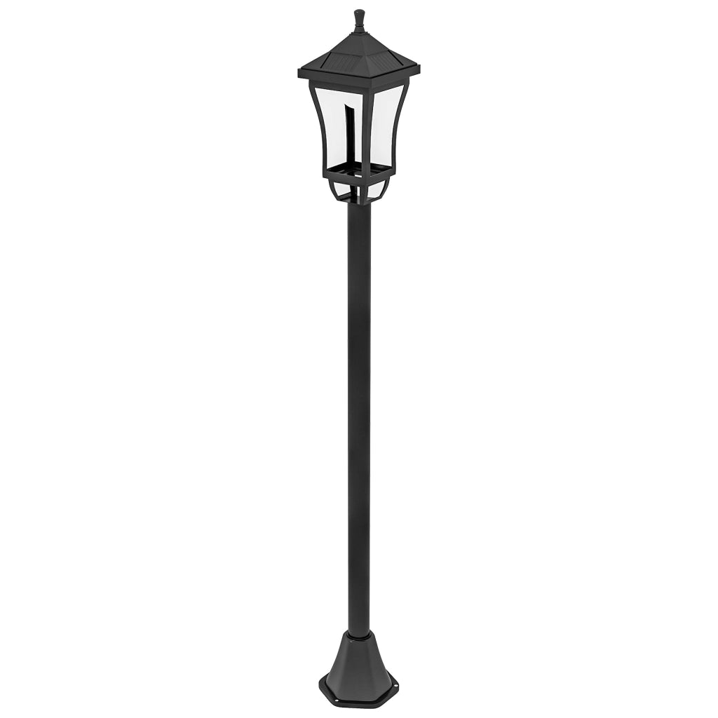 Lampione da Giardino con 6h Autonomia e Ancoraggio a Terra 15x15x127 cm in ABS e Policarbonato Nero