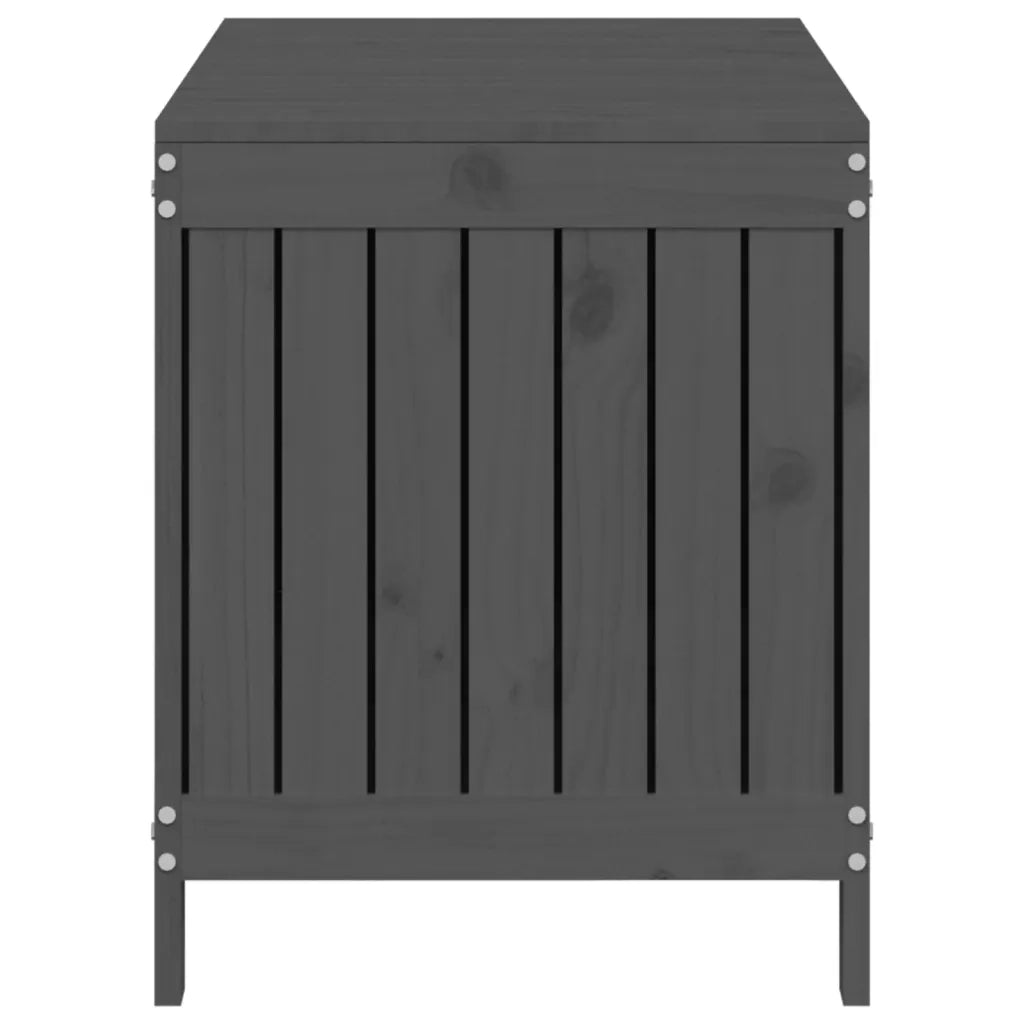 Contenitore da Giardino Grigio 115x49x60 cm Legno Massello Pino