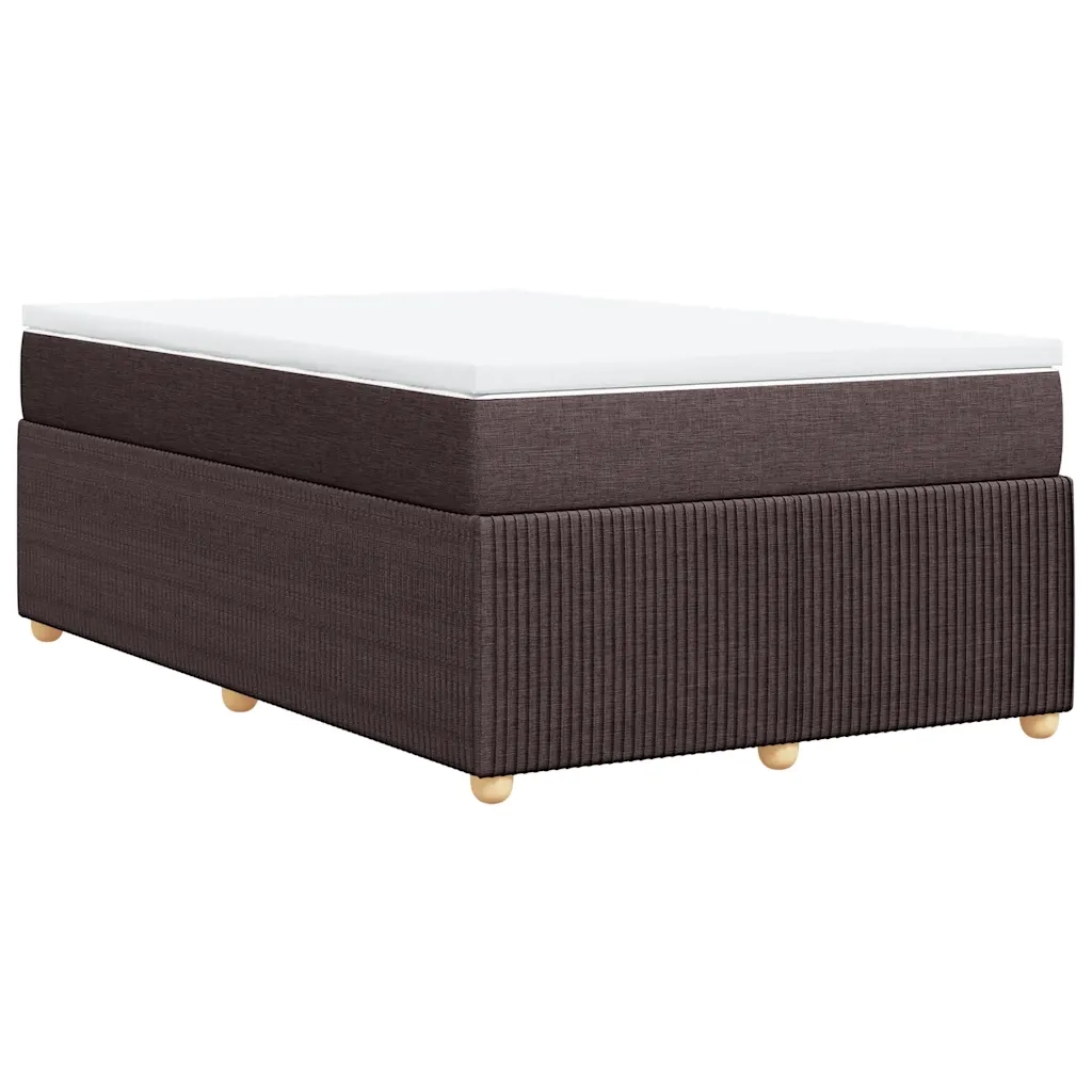 Giroletto a Molle con Materasso Marrone Scuro 120x200cm Tessuto