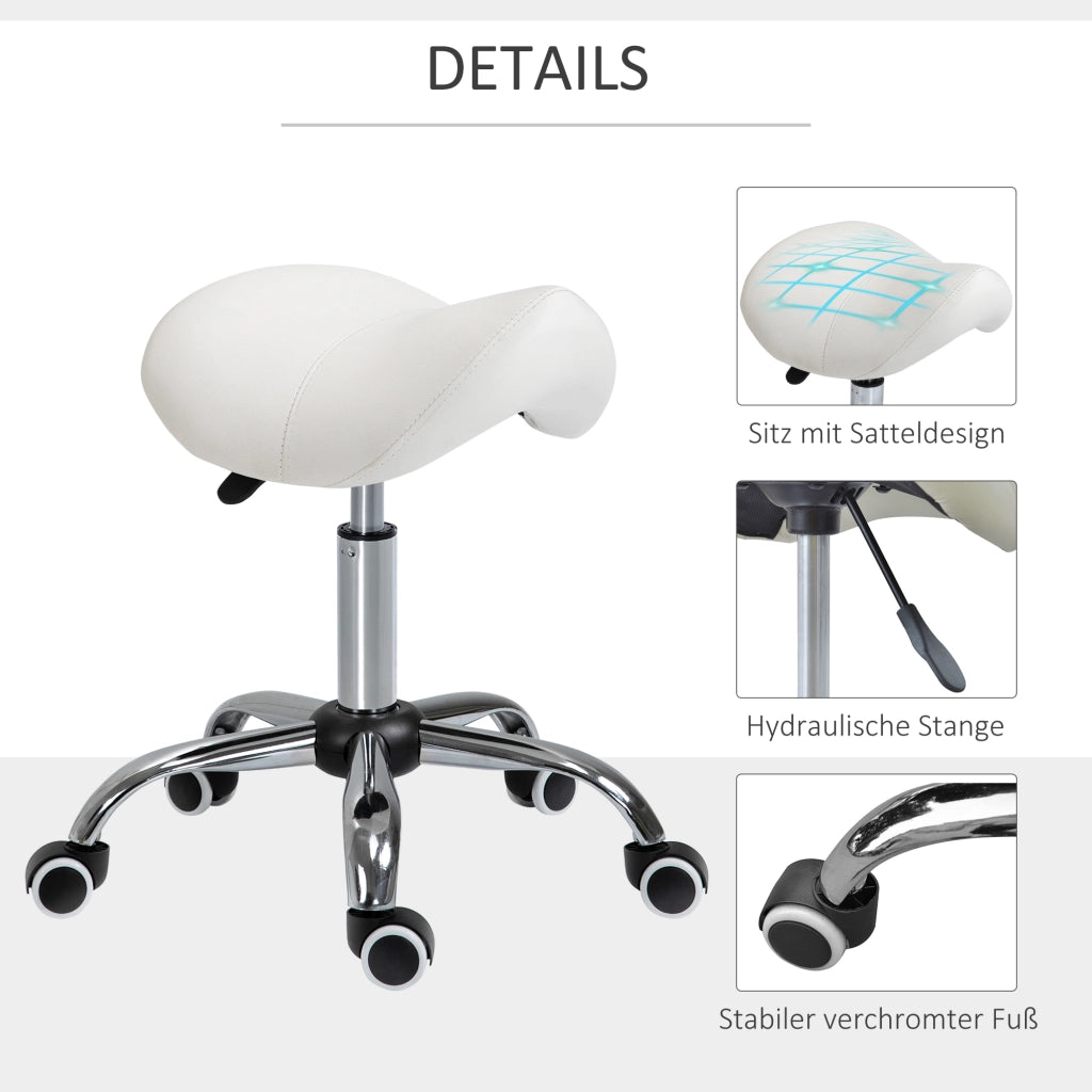 Sgabello girevole regolabile in altezza 49-61 cm ¨C Xylo ¨C Bianco