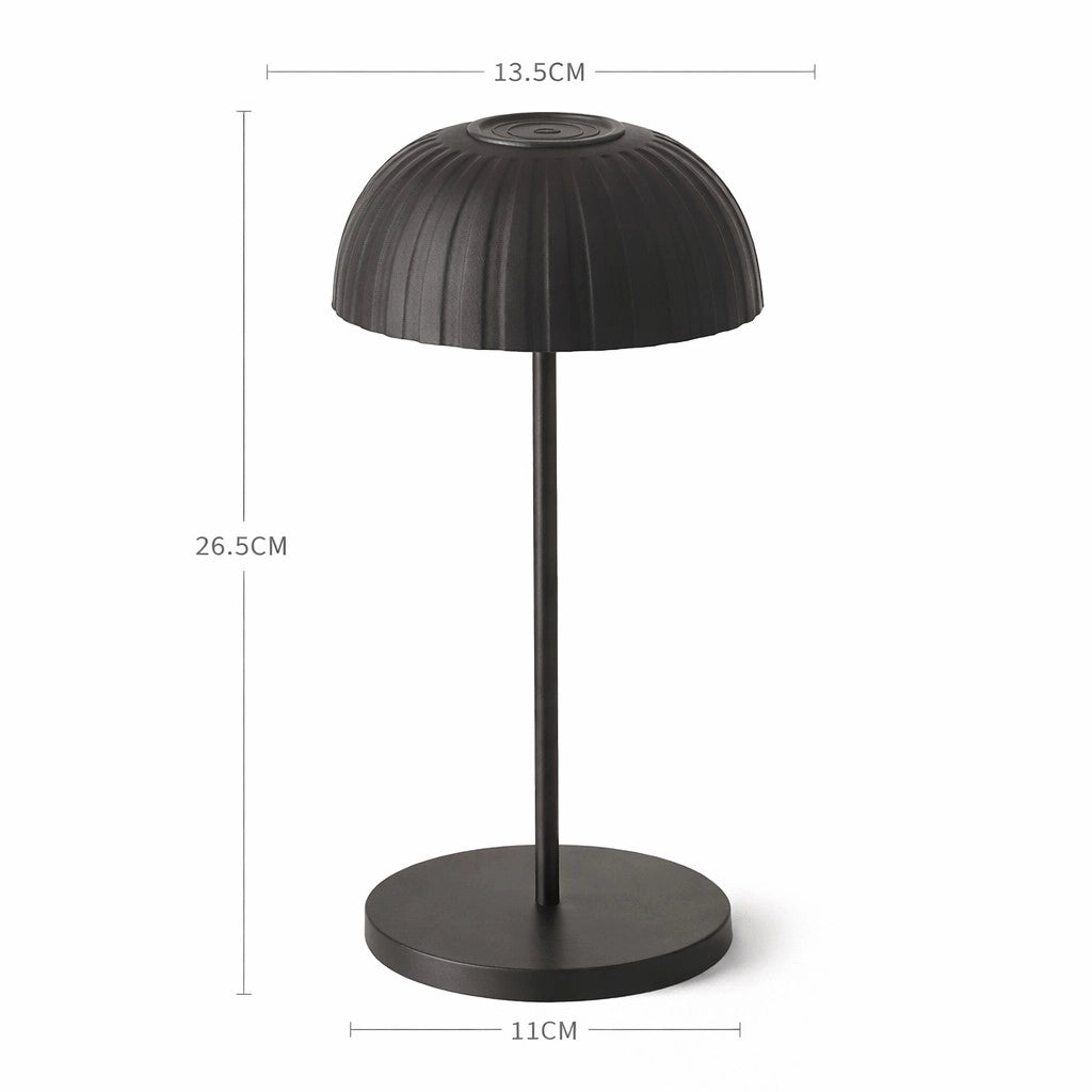 LAMPADA TAVOLO LED RICARICABILE NERA TOUCH USB BATTERIA 2000MAH DESIGN LPT144