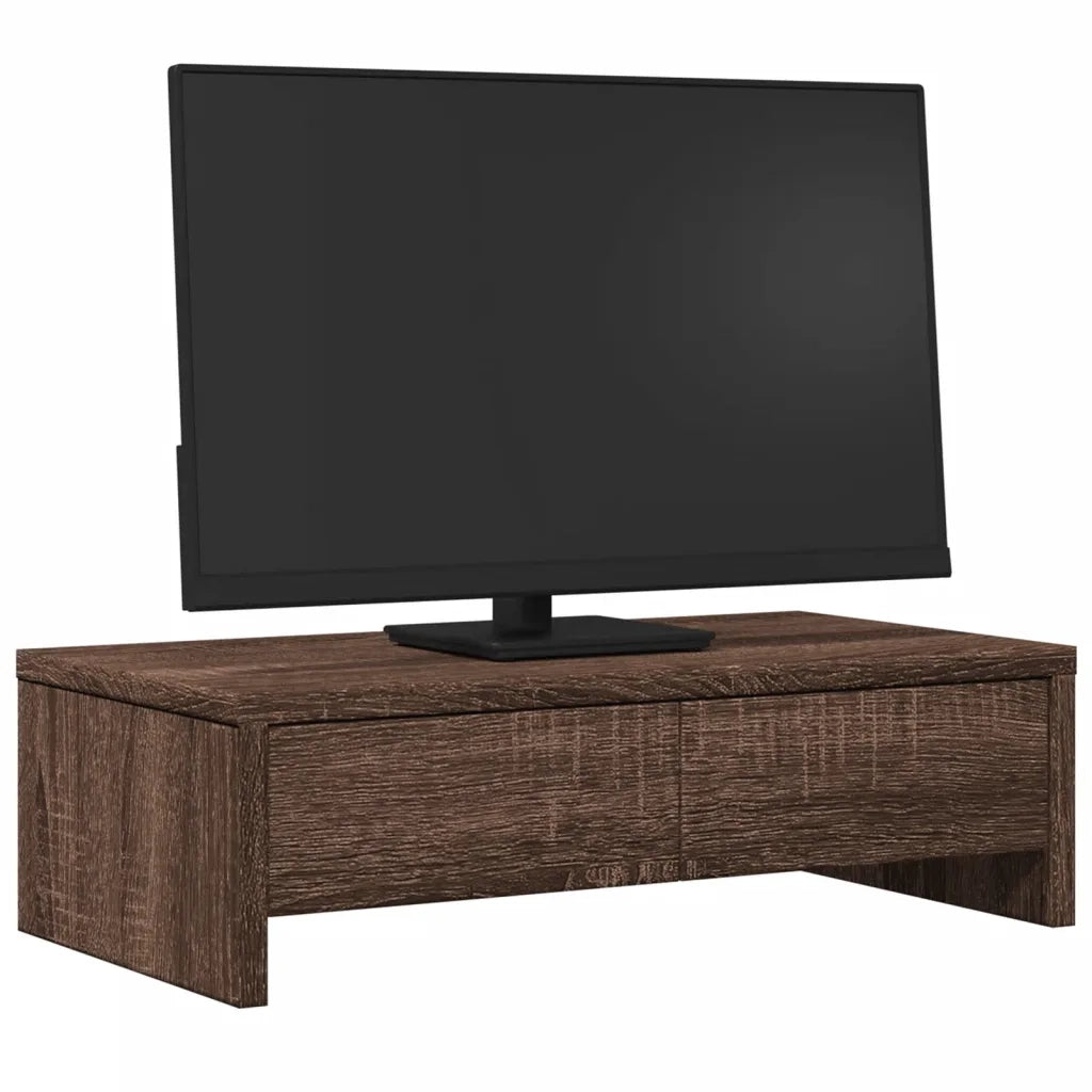 vidaXL Supporto Monitor con Cassetti Marrone 50x27x15 cm in Truciolato