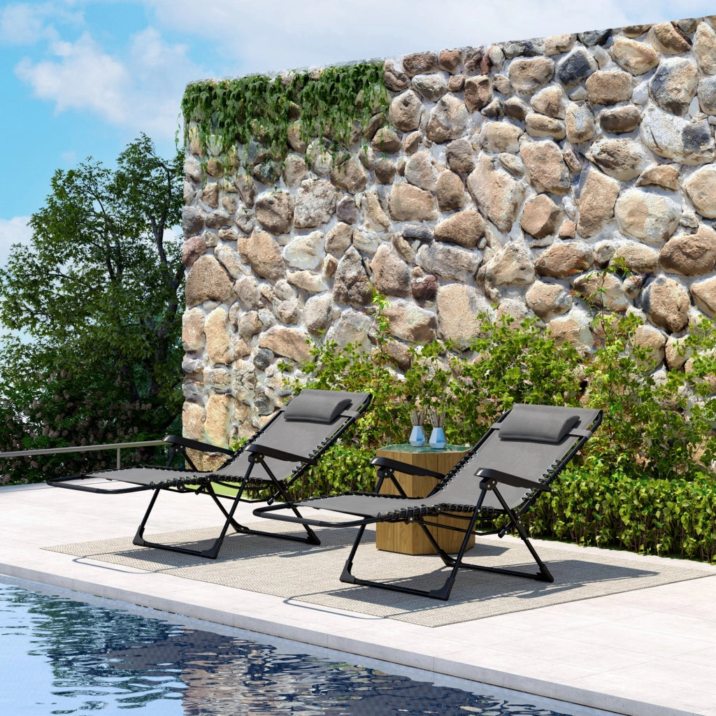 Lettino prendisole pieghevole ¨C zephmum ¨C grigio 90x65x112 cm