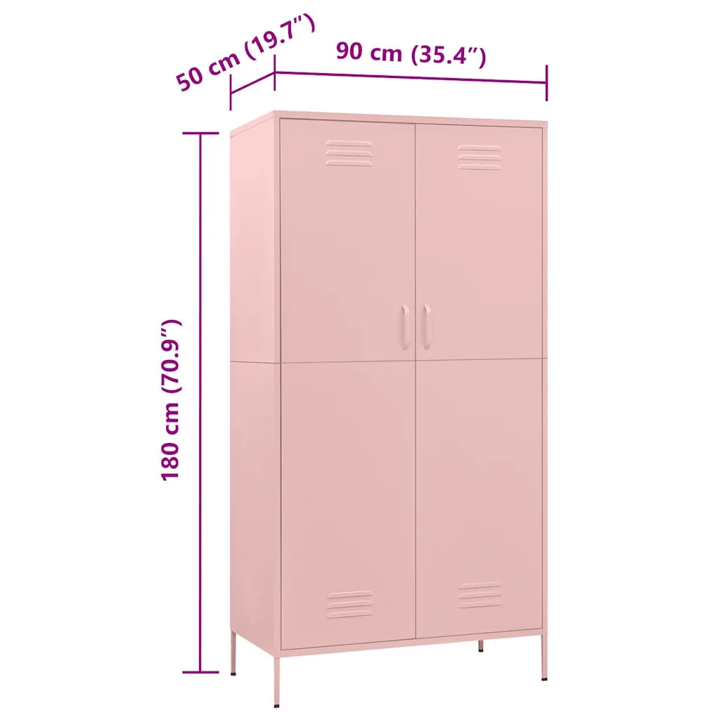 Armadio Rosa 90x50x180 cm in Acciaio CFW5639413
