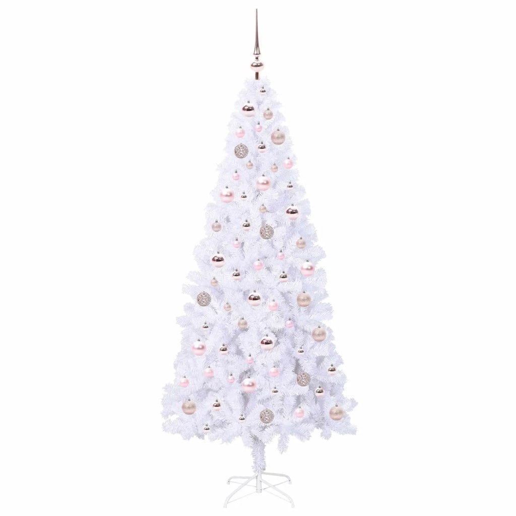 Albero di Natale | Decorazioni natalizie artificiale Bianco 180 cm PVC e Acciaio
