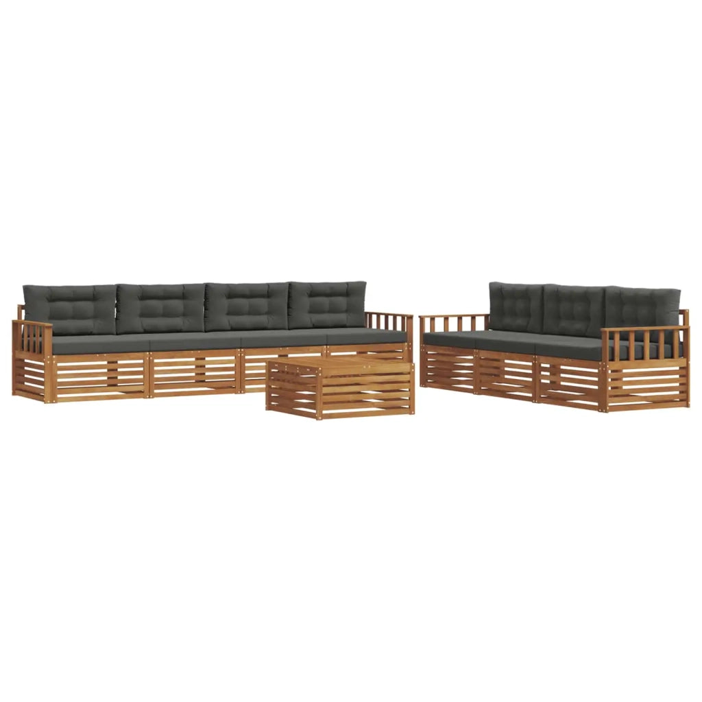 Set di divani da esterno con cuscino 8 pcs Naturale e Antracite 3373132