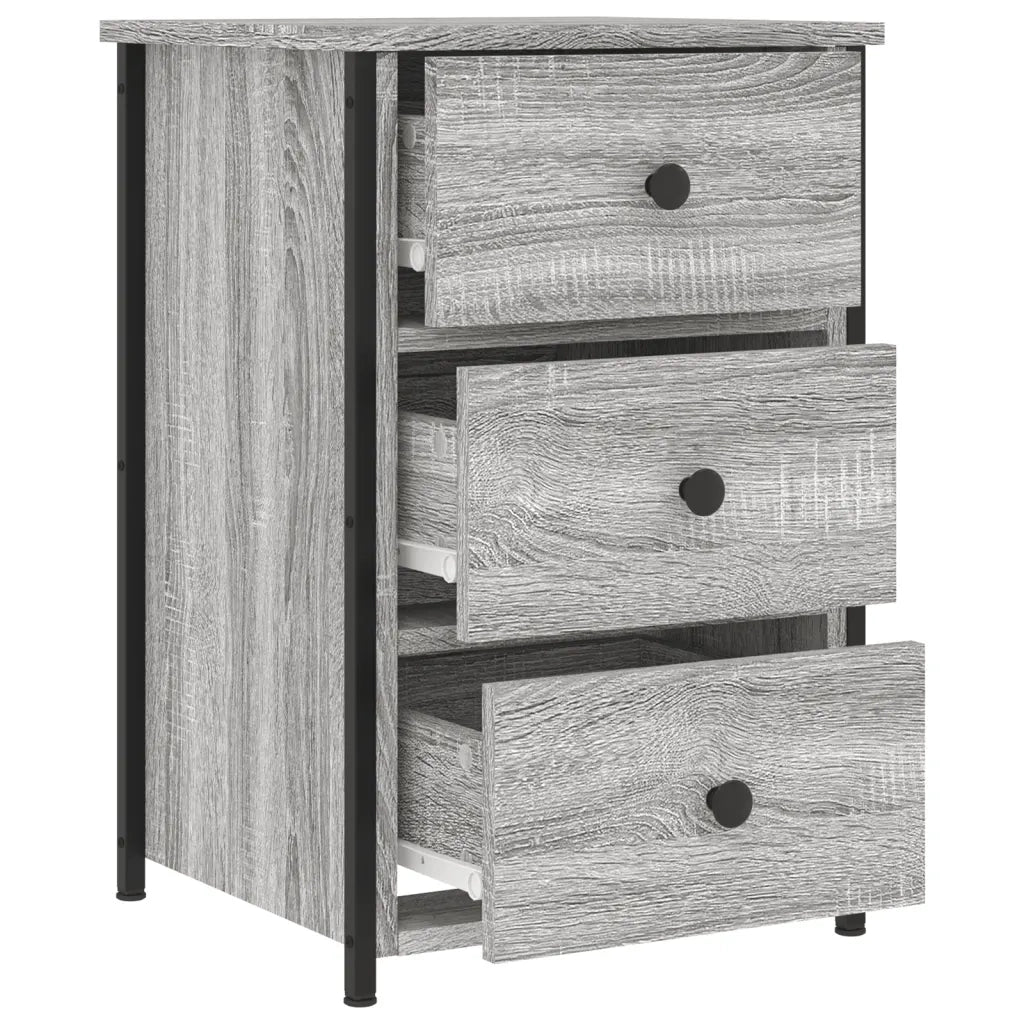 vidaXL Comodini 2 pz Grigio Sonoma 40x36x60 cm in Legno Multistrato
