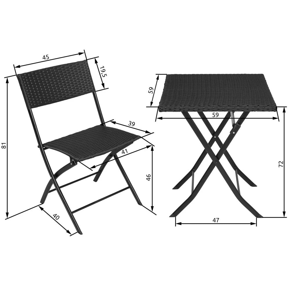 Set di mobili da giardino neri per 2 persone 2108100
