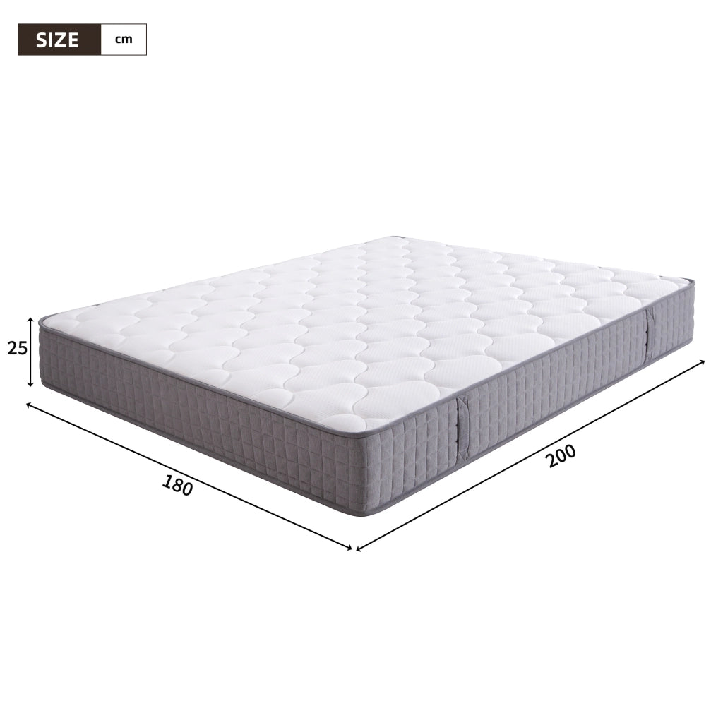 Materasso a molle insacchettate 180x200x25 cm; 7 zone; H3; bianco