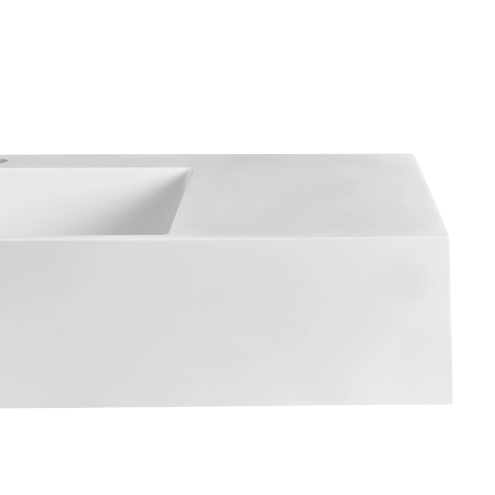 Lavabo bagno rettangolare in ceramica bianco 75 x 43 cm Lavello da bagno rettangolare