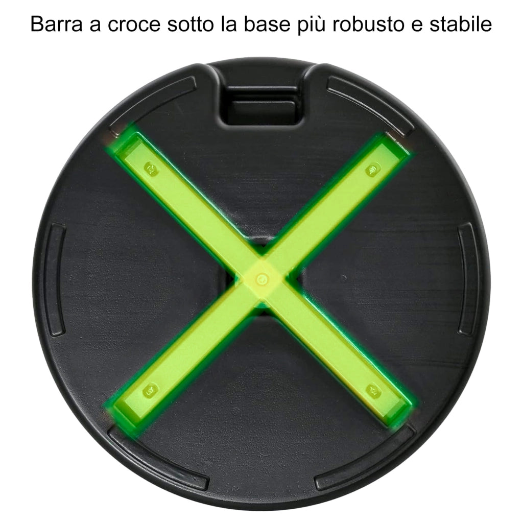 Base Ombrellone Riempibile Acqua o Sabbia 30kg In HDPE E Metallo Nero Supporto Universale per Palo 38/48 mm da Giardino Balcone Terrazza Resistente alle Intemperie Ø50 x 7.5 cm Nero