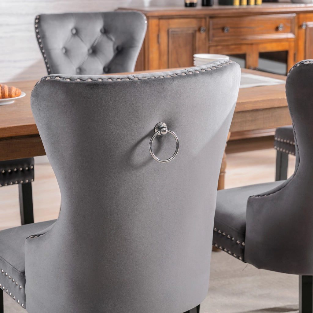 SEDIA da pranzo Set da 4 pezzi 51x51x97 cm Grigio in velluto