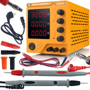 Zasilatore da Laboratorio Regolabile 32V 10A con Display Digitale e Cavi di Misura 100cm – Precisione e Sicurezza per