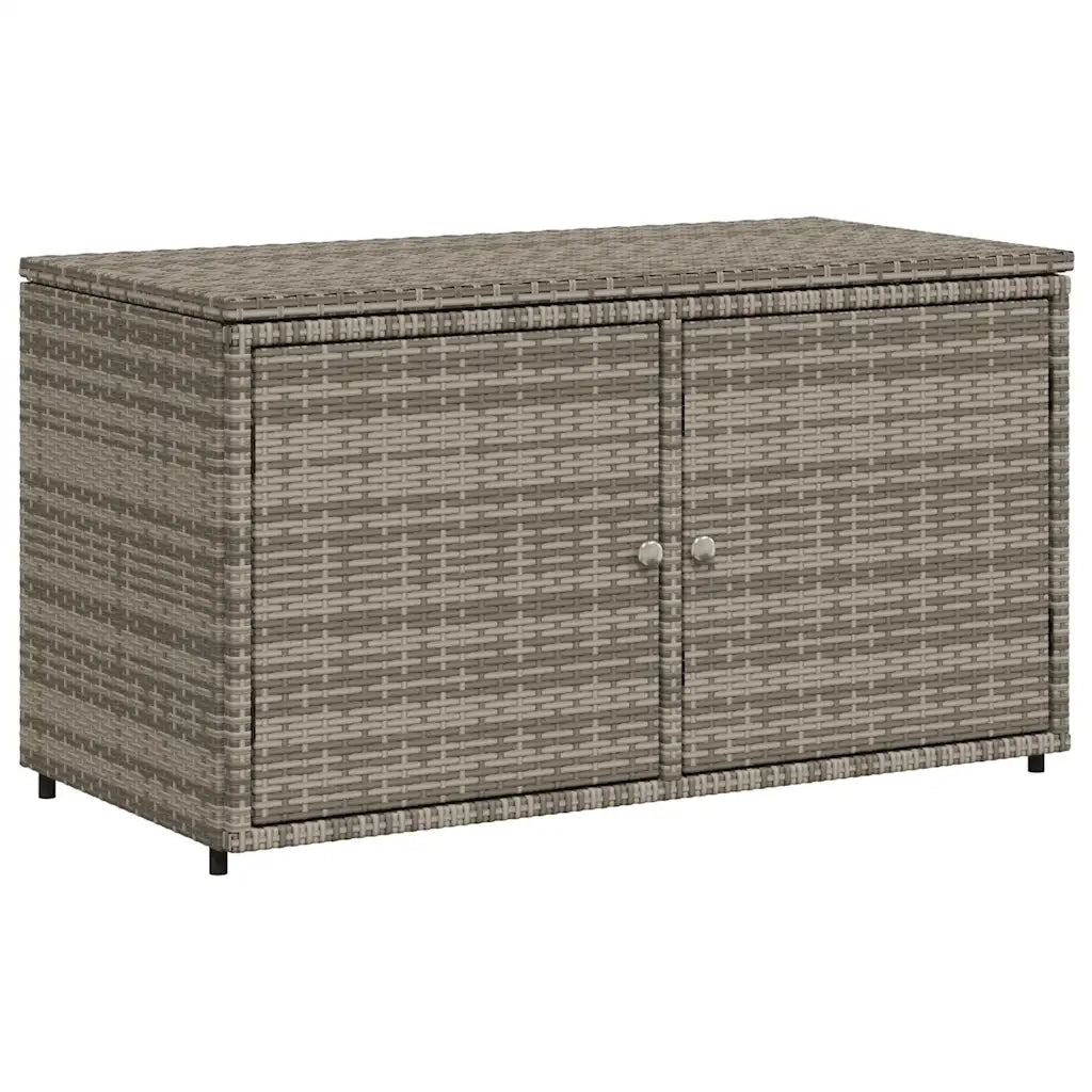 Pratico armadietto da giardino 110 x 55 x 60 cm design robusto in resina intrecciata grigia 02_0047442