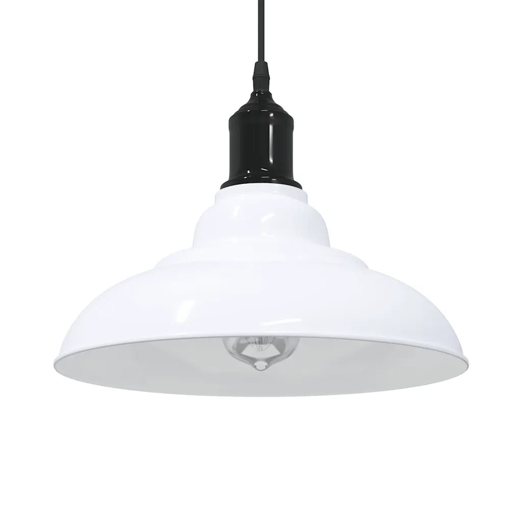 vidaXL Lampada Sospensione Regolabile E27 Bianco Lucido Ø31cm Metallo