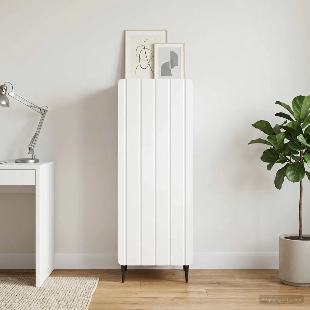 Credenza Bianco Lucido 34,5 x 33 x 92 cm Legno ingegnerizzato 894369