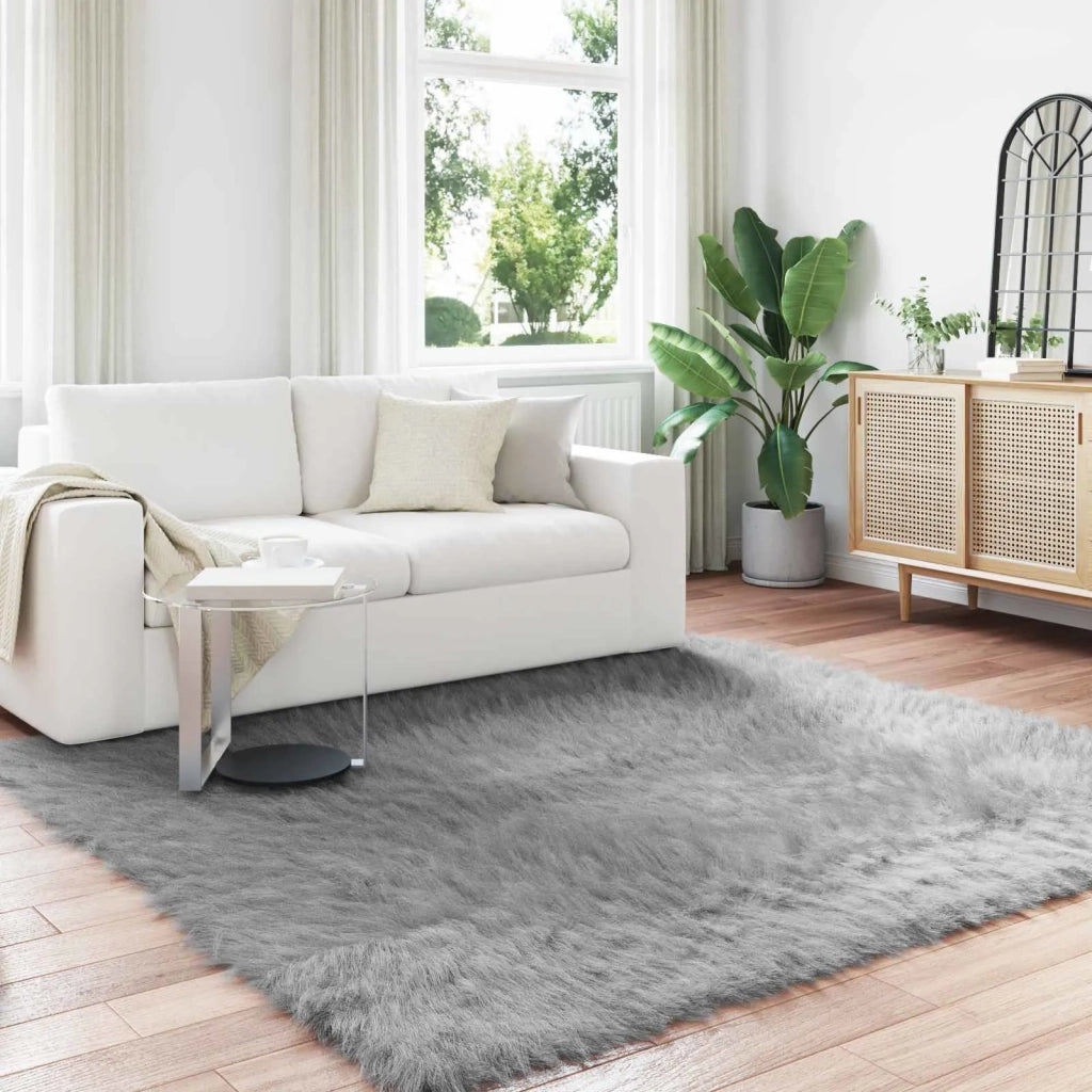 Tappeto in finta TAFALLA | Tappeto del soggiorno Grigio 240 x 240 cm Poliestere