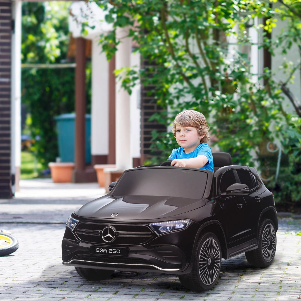 Macchina Elettrica per Bambini 3-8 Anni con Telecomando, Fari e Clacson, Nero