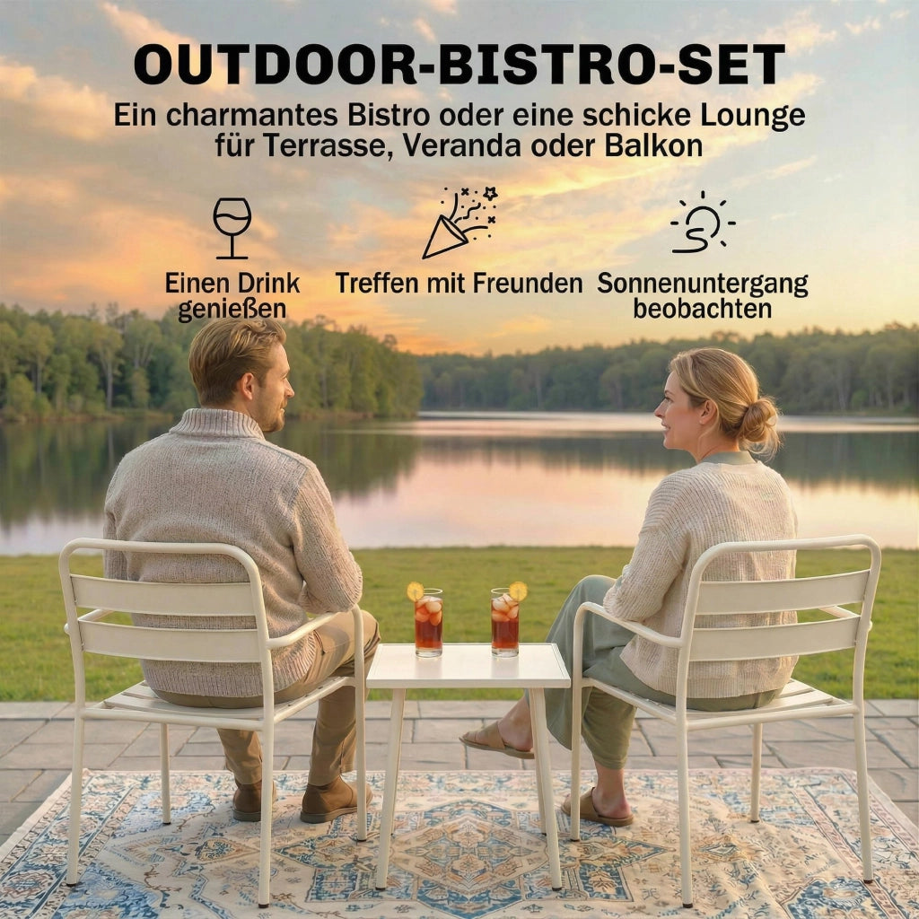 Set Bistrot 3 Pezzi ¨C Zephmum ¨C Grigio, Metallo, Vetro
