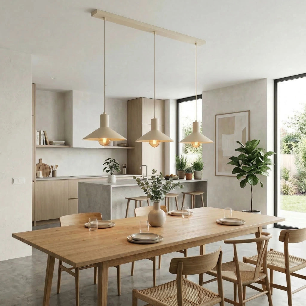 Lampadario sospeso Nox 3 luci E27 beige metallo