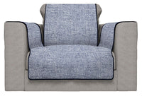 Copridivano con Copri Braccioli Seduta 60 cm in Poliestere Blu Scuro