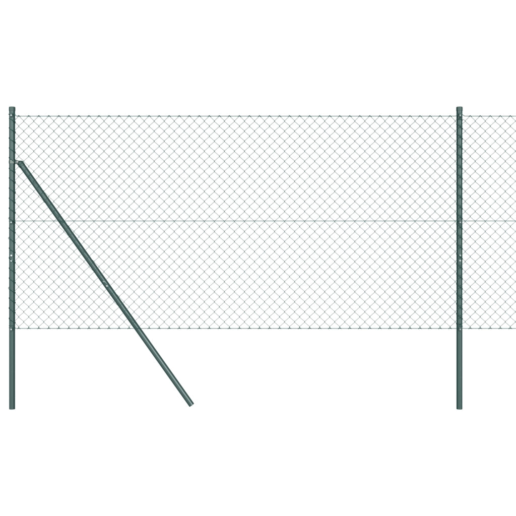 Recinzione a Maglie con 7 Post 1x10 m Acciaio Zincato Verde
