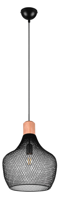 Lampada a Sospensione da Interno Attacco E27 in Metallo Nero Opaco