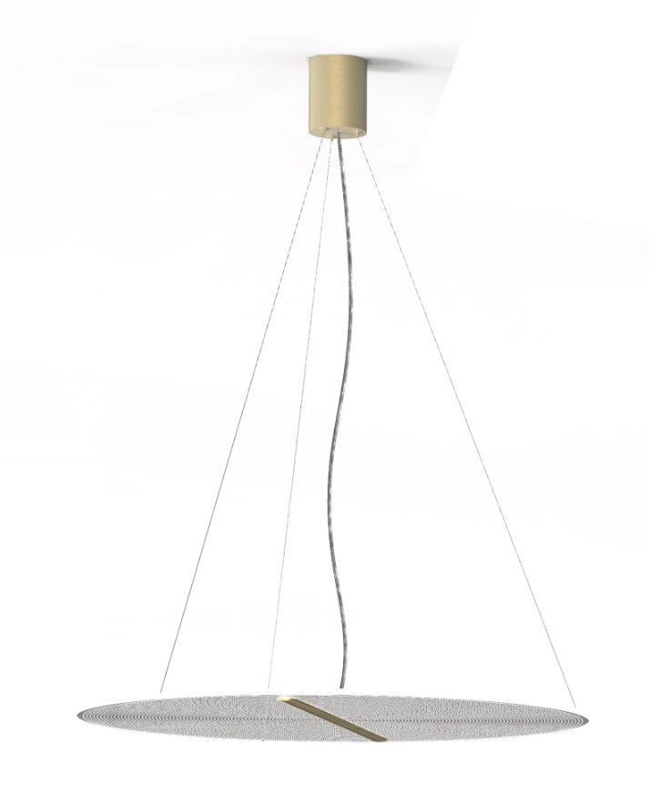 KOI-S70 O Sospensione led diametro 70cm in vetro con partciolari oro verniciato 26W dimmerabile SDD 2800 - 5000k