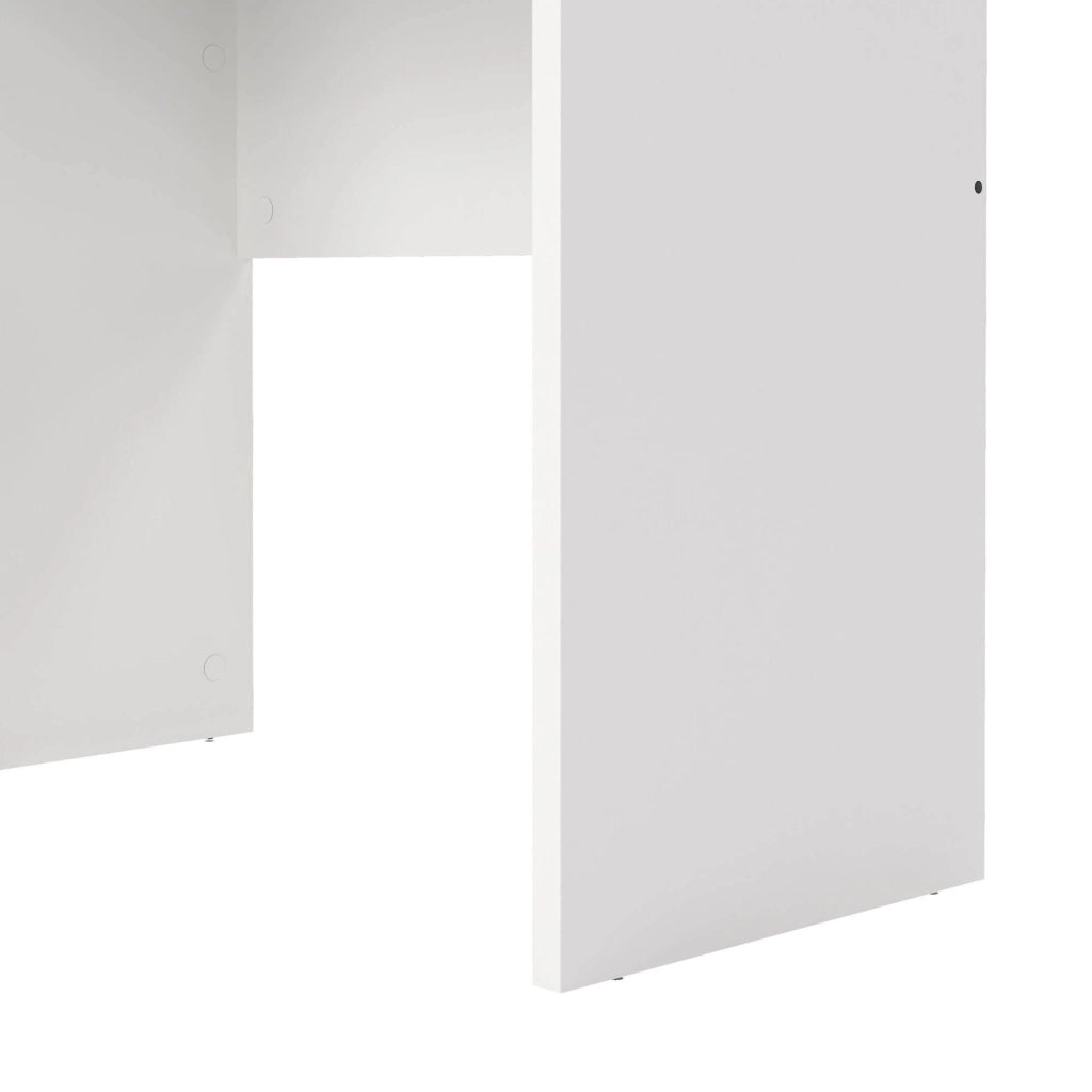 Scrivania lineare con tre Andre, colore bianco, Misure 120 x 72 x 48 cm