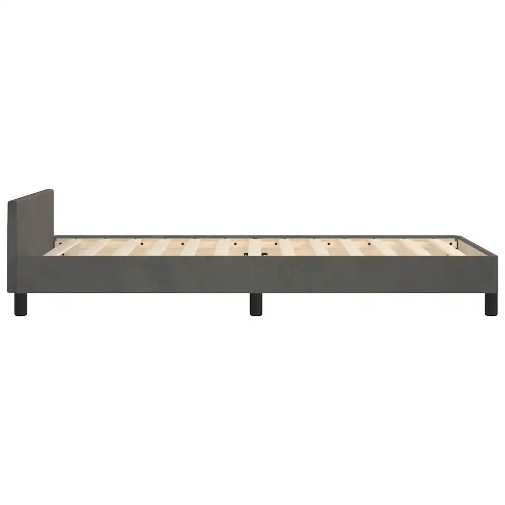 Giroletto senza Materasso Grigio Scuro 90x190 cm Velluto