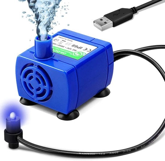 Pompa di sostituzione per fonte d'acqua per gatti con LED Silenziosa fonte d'acqua per gatti con pompino per gatti