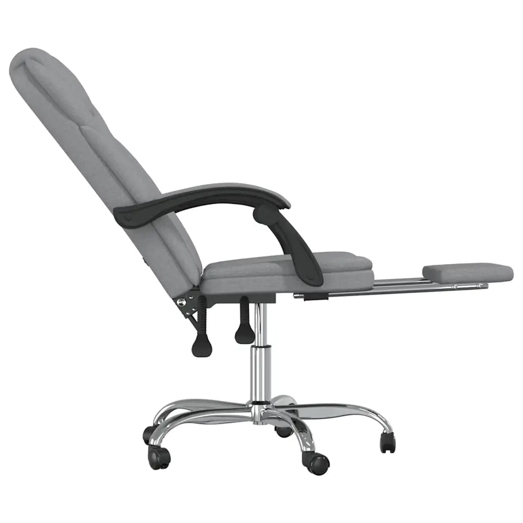 Sedia per studi-Poltrona da Ufficio Reclinabile Grigio Chiaro in Tessuto 999482