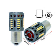 Lampada Led 1156 BA15S P21W 100% Canbus 12V 21W Effettiva Bianco 6000K Piedi Dritti Con Ventola In Testa