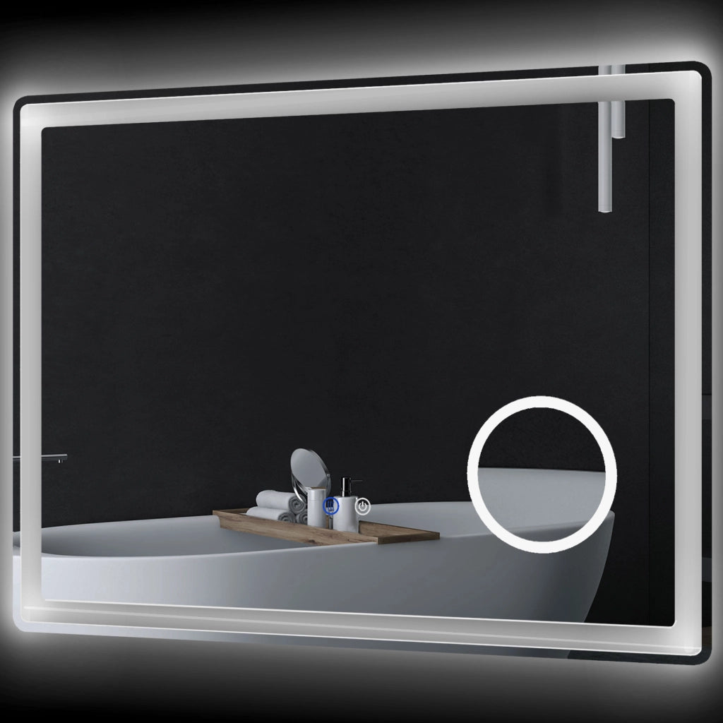 Specchio da Bagno LED con 3x Ingrandimento ¨C zephmum ¨C 80x60 cm