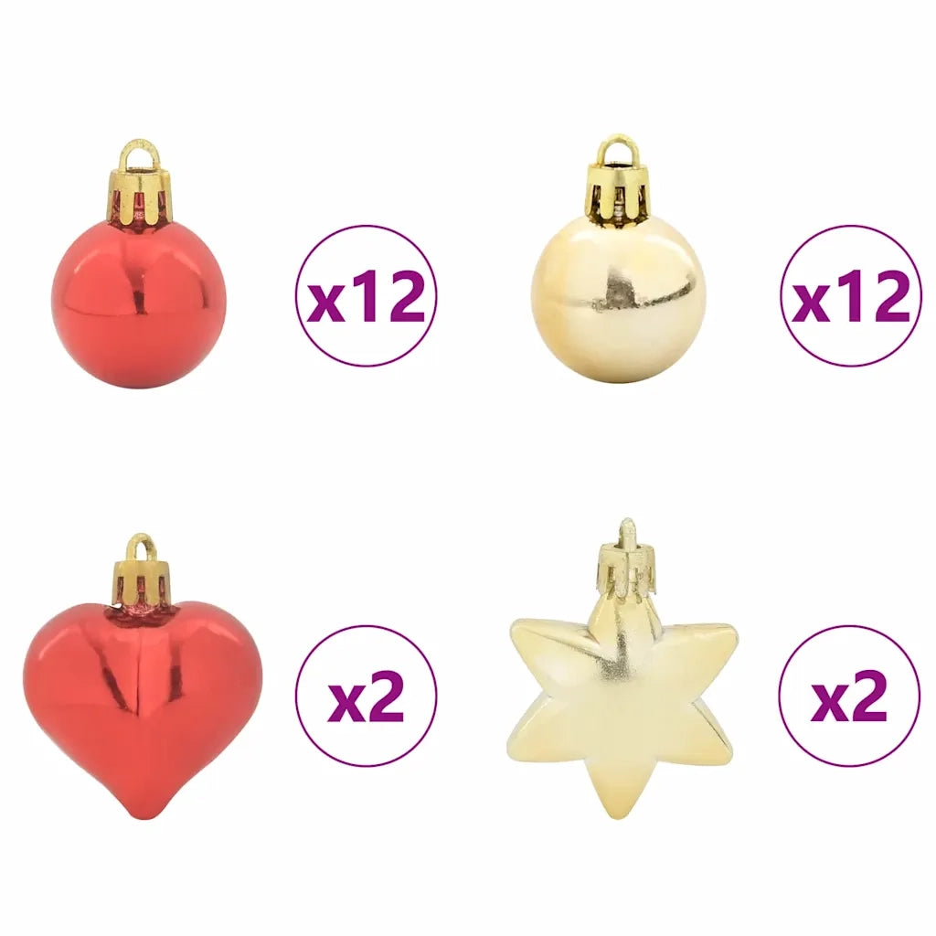 Set di Palle di Natale 40 pz Oro e Rosso Plastica CFW7248076