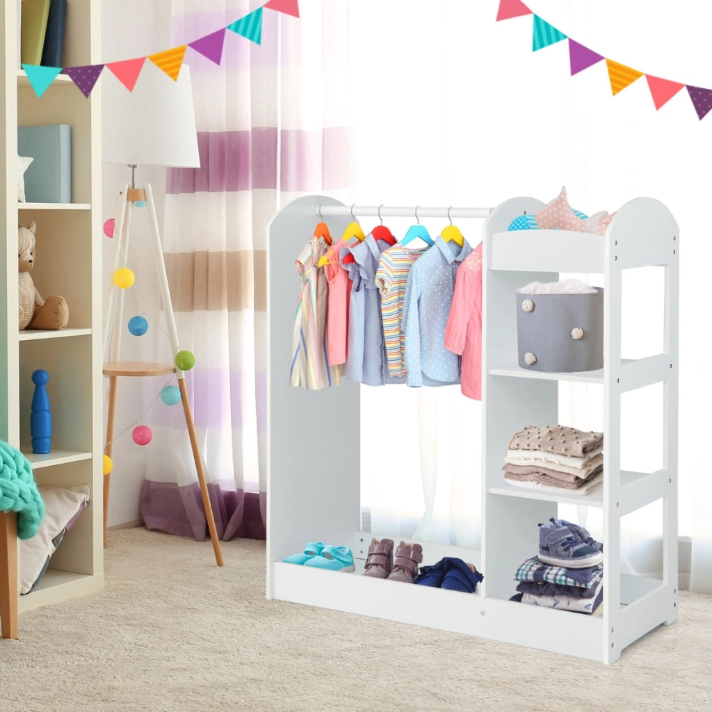 Set tavolo da trucco per bambini e piccolo armadio per bambini-Toeletta da trucco in legno e armadio di stoccaggio per stanza