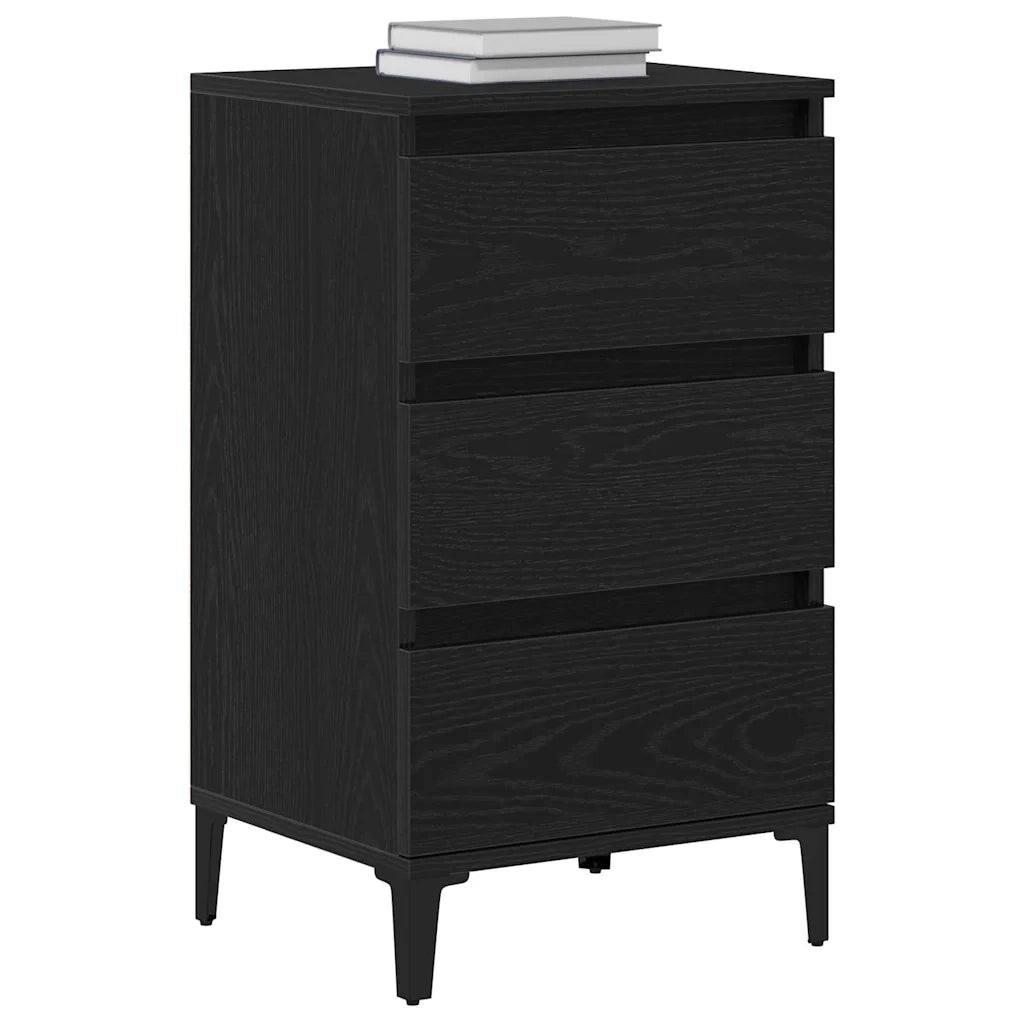 Armadio da Notte Rovere Nero 45 x 35 x 44 cm Legno multistrato 863439