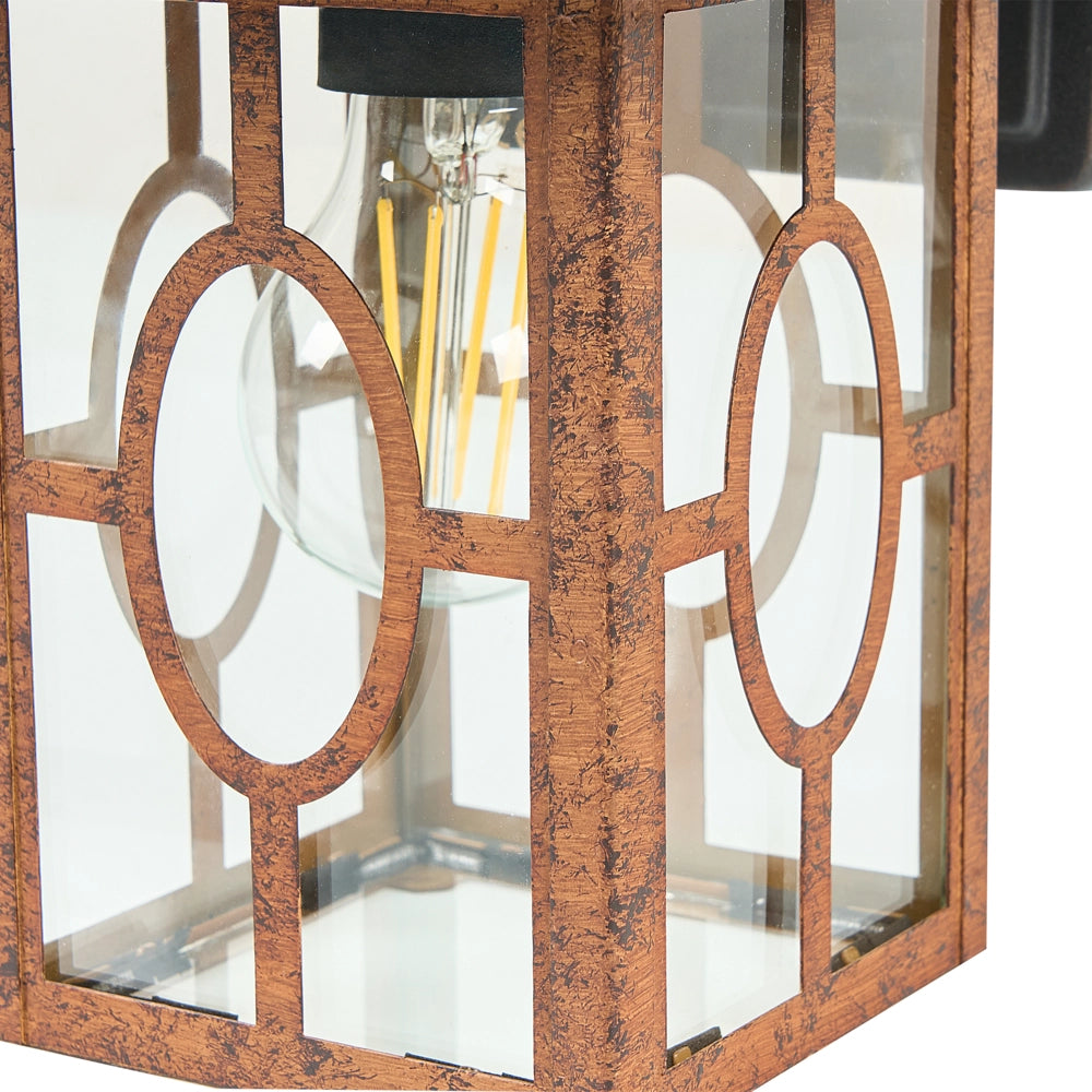 Lampada da parete per esterni Brown Sconce Metallo Ferro Alluminio Vetro Opaco Design Tradizionale Giardino Patio