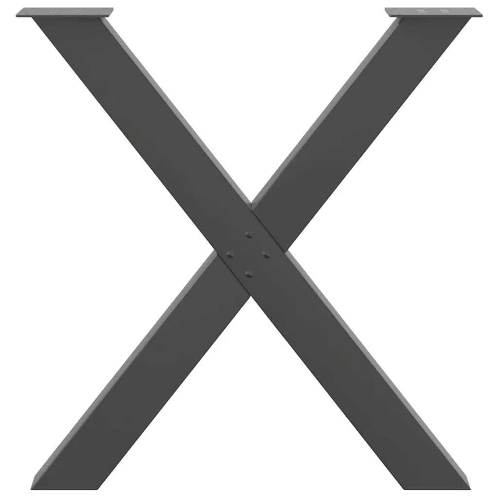 Gambe per tavolo da pranzo a forma di X 2 pz Antracite 80x(72-73) cm Acciaio 4012982